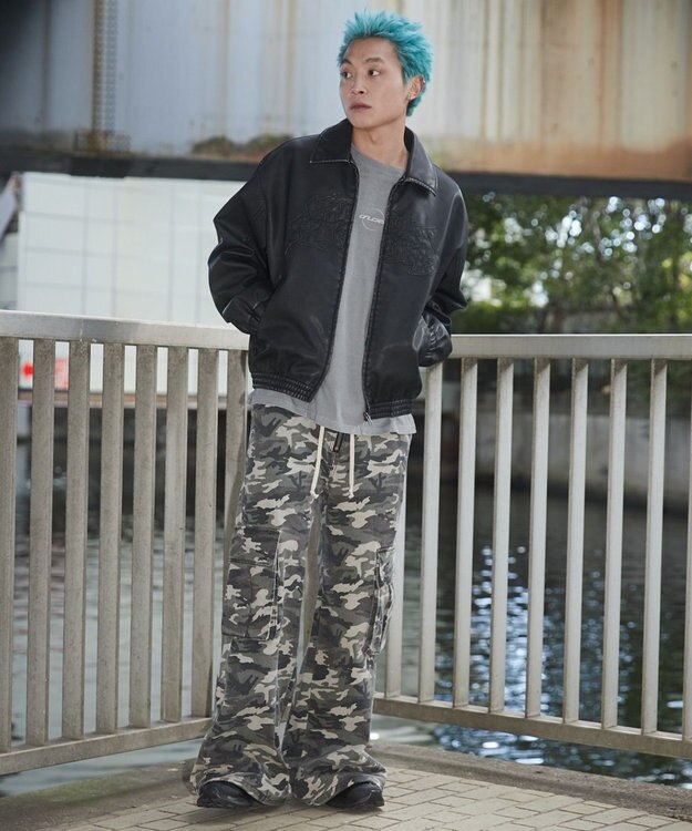 WEGO 【ウエストゴム】スーパーフレアカーゴパンツ 柄1