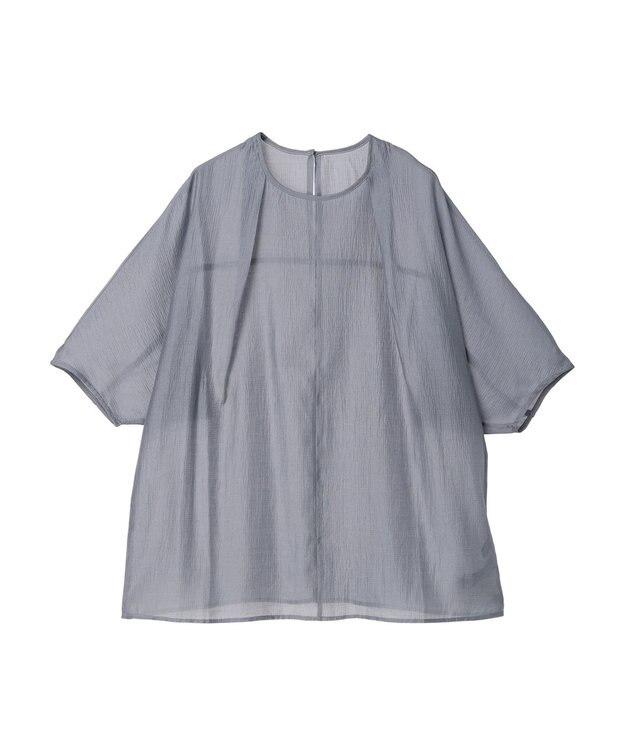 earth music&ecology バルーンスリーブブラウス Gray