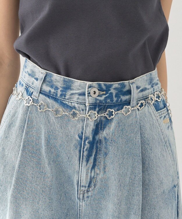 earth music&ecology フラワーチェーンベルト Silver