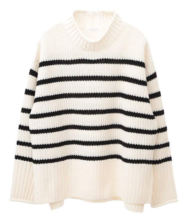 Green Parks ｍｏｋｏモールモックネックニットプルオーバー Border