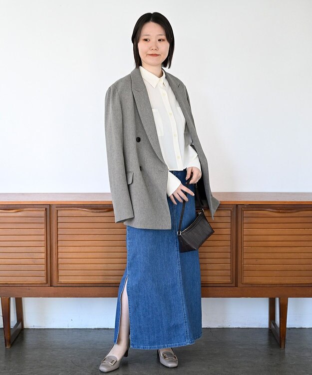 woadblue ＜坪田あさみさんコラボ＞LINE ラインスカート ミッドブルー MIDBLUE