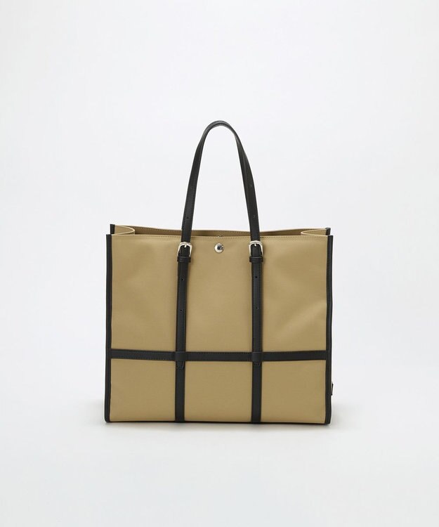 TOPKAPI 【Breath TOPKAPI】FRAME フレーム レザーベルト スクエア トートバッグ　A4 / 軽量 ベージュ