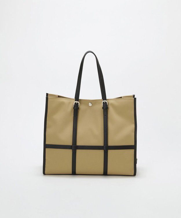 TOPKAPI 【Breath TOPKAPI】FRAME フレーム レザーベルト スクエア トートバッグ　A4 / 軽量 ベージュ