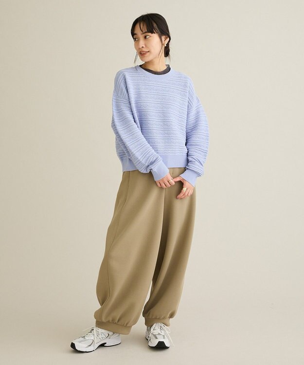 CRAFT STANDARD BOUTIQUE レースボーダーニットプルオーバー Light Purple