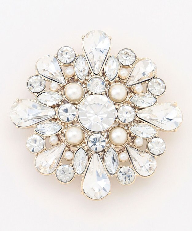 J.PRESS LADIES マグネットビジュー ブローチ ゴールド系