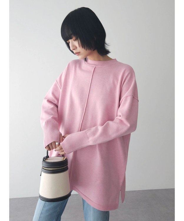 Green Parks もちやわ　ニットチュニック Pink