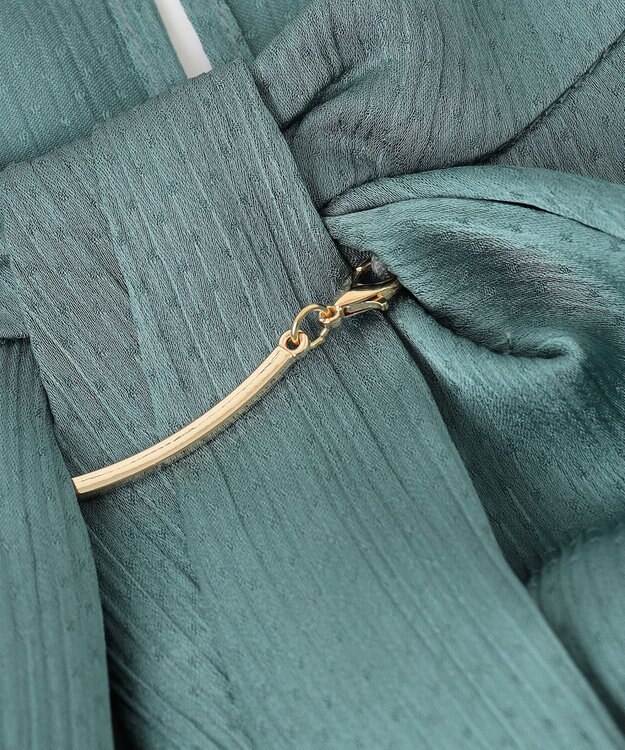 ANY SIS 【洗える】メタルパーツボウタイ ブラウス 長袖 スモーキーグリーン