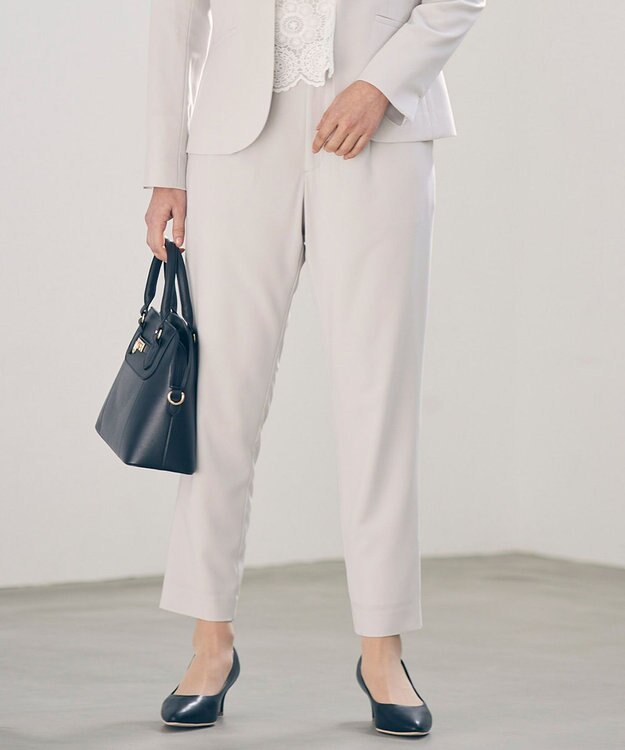 ANY SIS 【セットアップ可】セレモニーダブルクロス テーパードパンツ ライトグレー