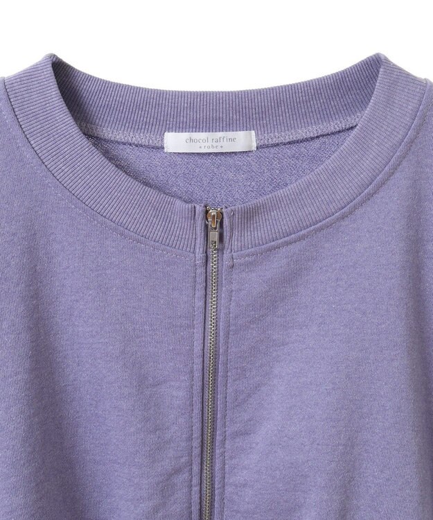 Green Parks ウ゛ィンテージ風ｚｉｐ裏毛カーディガン Purple