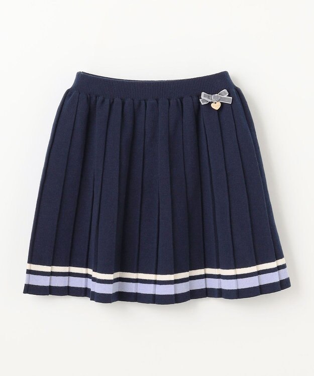 ANY KIDS プリーツニットスカート ネイビー