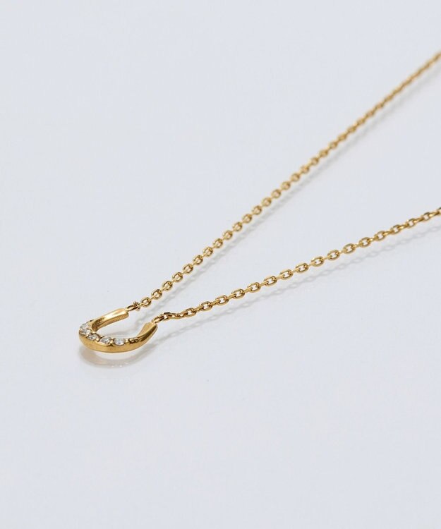 Phoebe <オンワード限定セット>【金属アレルギー対応】リッチラインフォースシューネックレス×ワンタッチビジューフープミニピアス/サージカルステンレス ゴールド