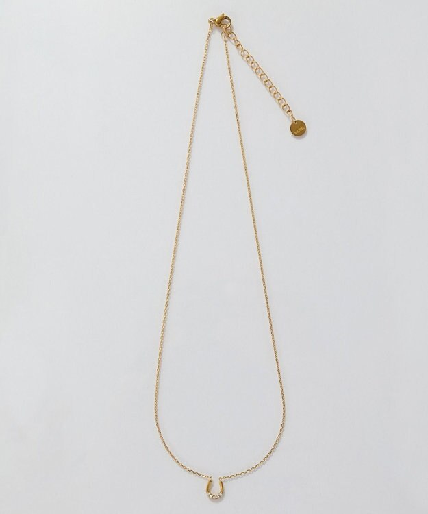 Phoebe <オンワード限定セット>【金属アレルギー対応】リッチラインフォースシューネックレス×ワンタッチビジューフープミニピアス/サージカルステンレス ゴールド