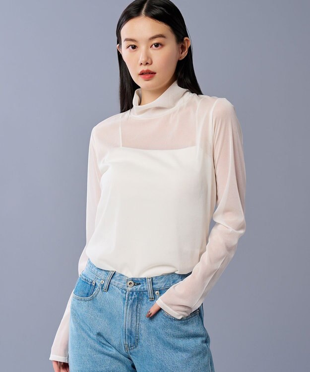uncrave トリコットシフォン ハイネック カットソー（uncrave STANDARD） オフ
