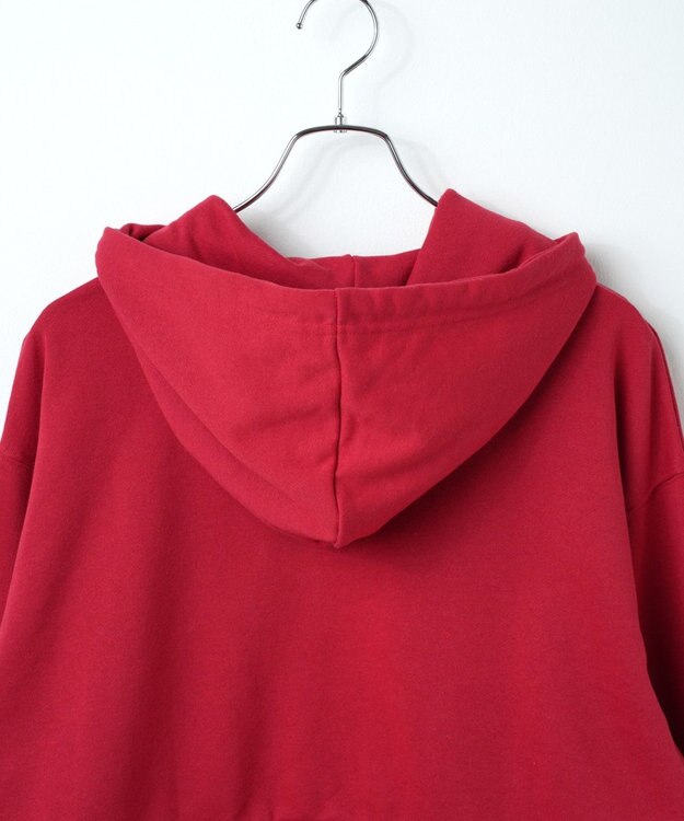 WEGO 配色ロゴデザインショートパーカー レッド