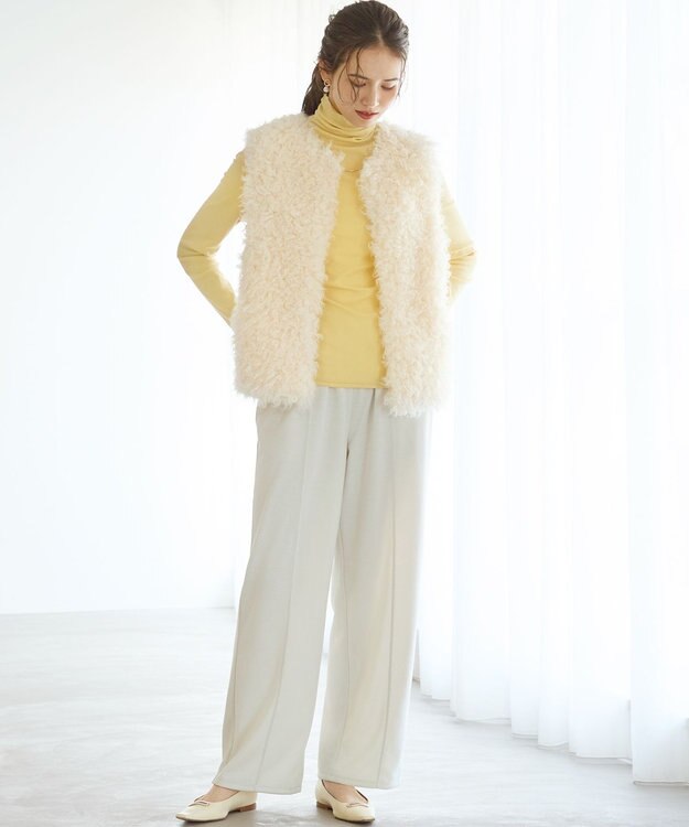 23区 S 【SLOW/一部店舗限定】コットンライクテリー イージー パンツ ベージュ系