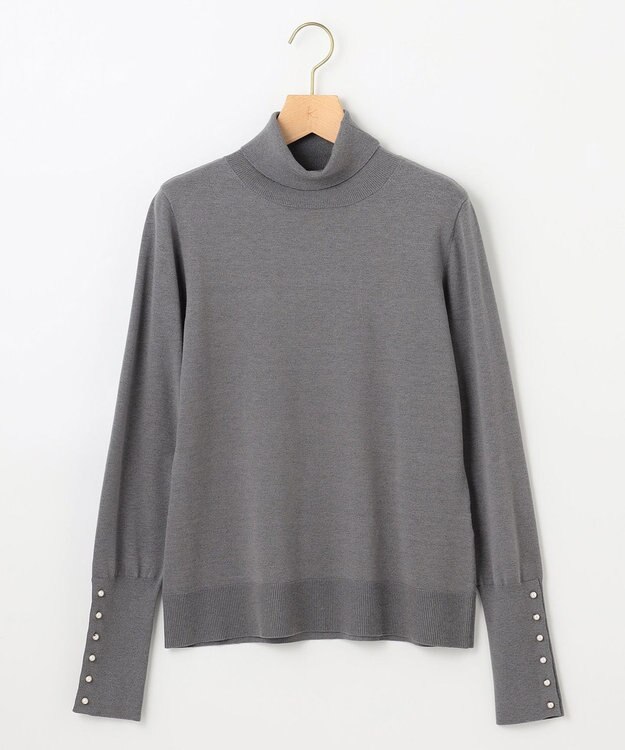 組曲 【WEB限定色あり】ELENA タートルネック ニット チャコールグレー系