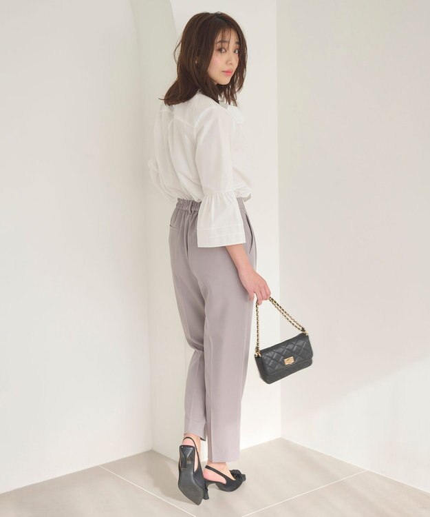 Feroux 【洗える・2WAY】リボンタイチュニック ブラウス ホワイト系