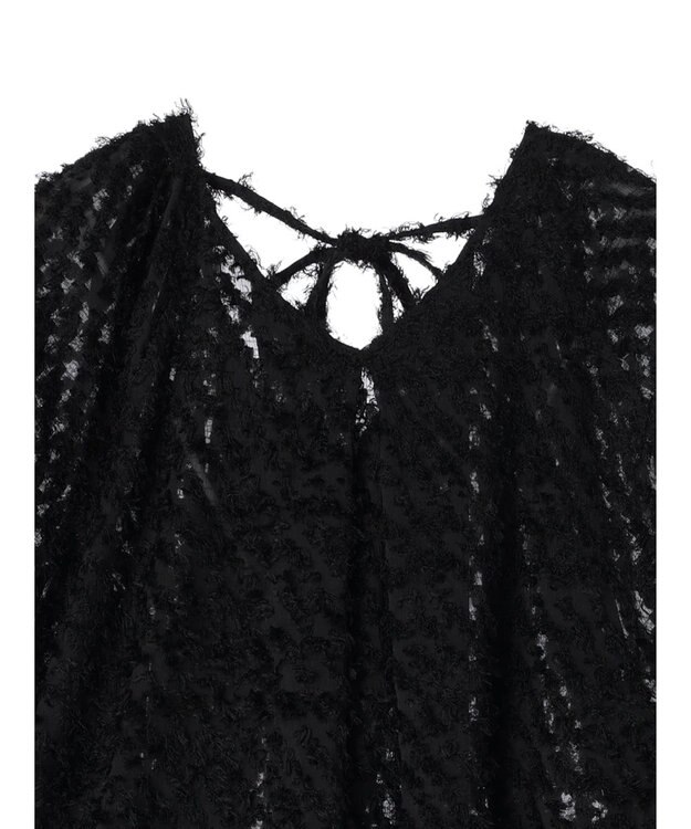 Green Parks AnriettMusee カットジャガードタックブラウス Black