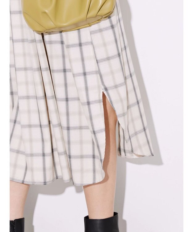 AMERICAN HOLIC イージーケアＷポケットシャツワンピース Check Ivory