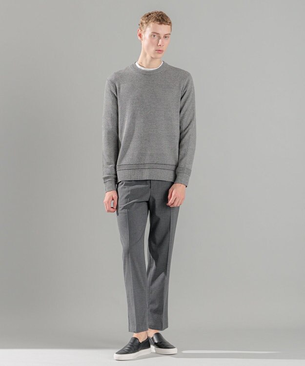 JOSEPH HOMME 新素材・新型【洗える/ストレッチ/ウエストゴム仕様】キャリーマンストレッチ ドロスト付ストレートパンツ / HOVE ライトグレー系