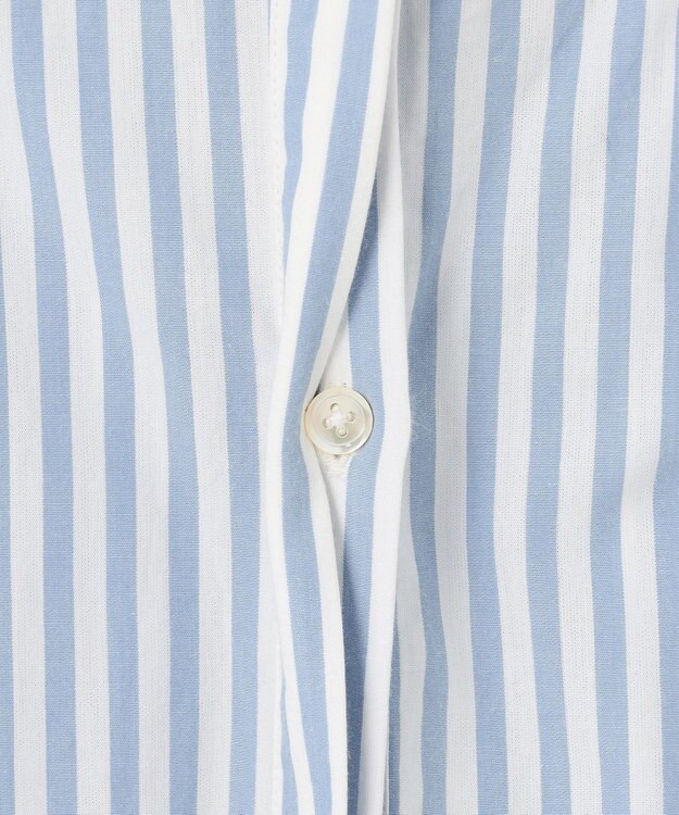 23区 【Indian Factory】コットンポプリン タックディテール シャツワンピース ブルーストライプ