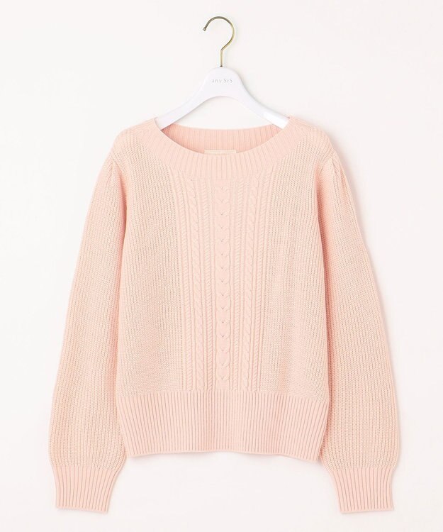 ANY SIS L 【セットアップ対応】スフレショート丈 プルオーバー サーモンピンク
