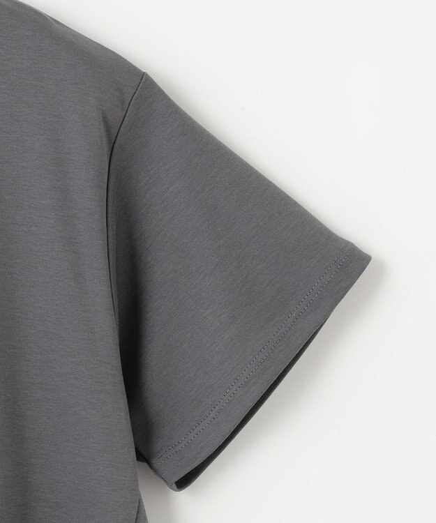 ANY L 【汗ジミ防止加工】シルケットスムースバックギャザーチュニック チャコール