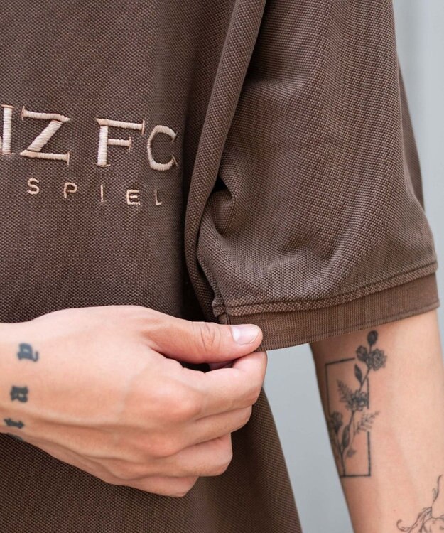 WEGO 【ユニセックス着用ITEM】ピグメントロゴポロシャツ（SS） ブラウン