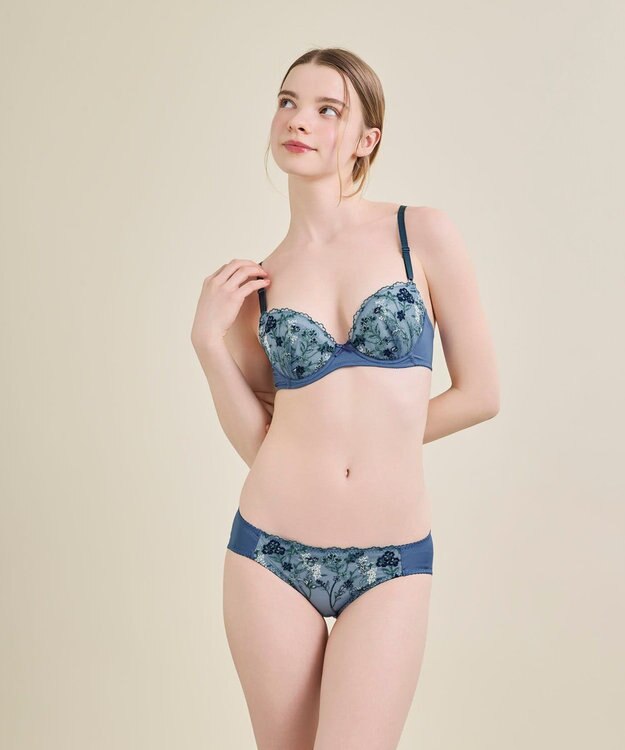 une nana cool ボタニカル柄のレースが華やか Botanic Garden インディゴブルー