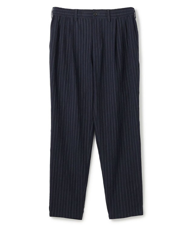 JOSEPH HOMME 【新素材】エアリッジストレッチ ドロスト付タック入りテーパードパンツ / PEGG TUCK ネイビー系1