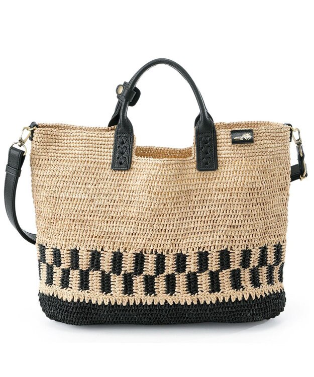 IBIZA ラフィア　２ＷＡＹバッグ　（Ｌ） ベージュ