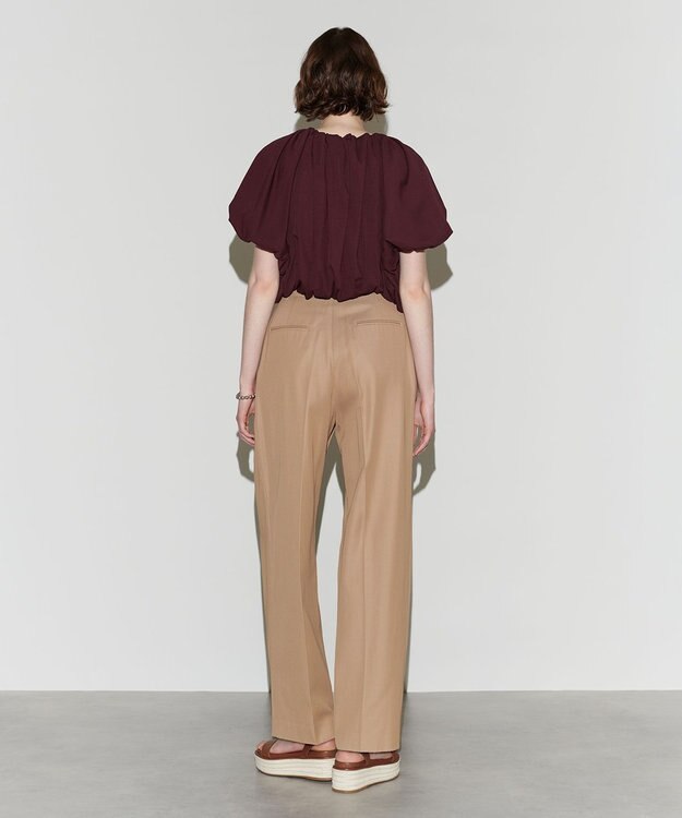 NAVE 【Nave　洗える】バルキーツイル   タックパンツ キャメル系