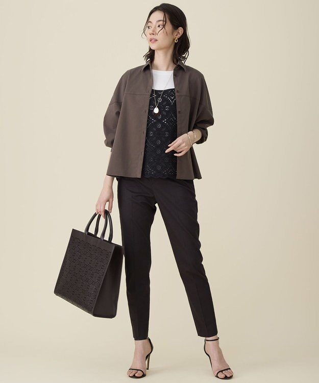 自由区 パンチングレース トート ダークブラウン