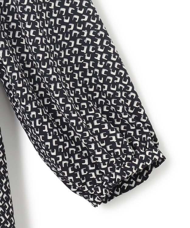 23区 S 【洗える】モダンジオメトリックプリント ワンピース ブラック系