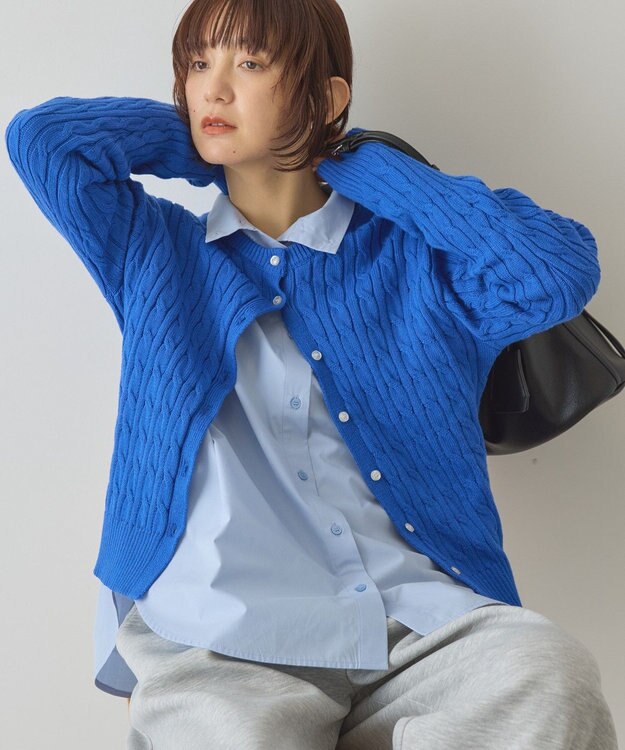 AMERICAN HOLIC ケーブルニットカーディガン Blue