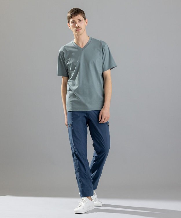 JOSEPH HOMME コンパクトストレッチジャージー　ＶネックＴシャツ ピーコックグリーン系