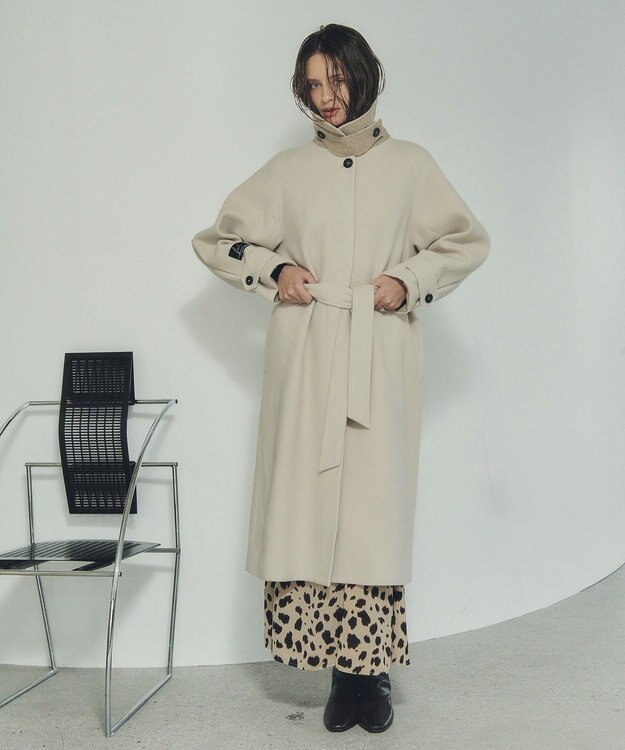 YECCA VECCA アニマル柄プリントマーメイドスカート Beige