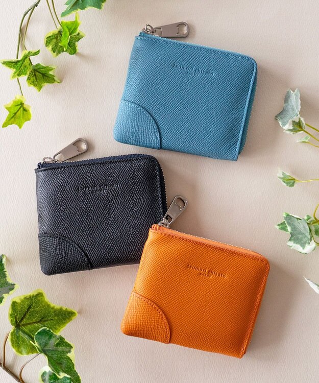 tsumori chisato CARRY ラックスtcネーム 2つ折り財布 L字ファスナー ミニ財布 オレンジ