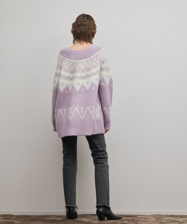 GRACE CONTINENTAL フェアアイルニットトップ ラベンダー