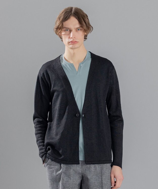 JOSEPH HOMME ドライペーパープレーン 　ニットカーディガン ブラック系