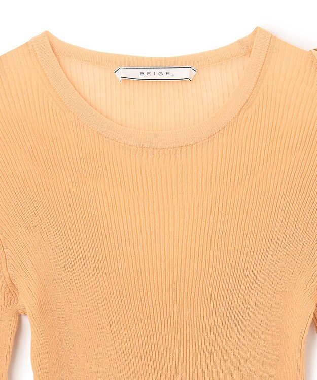 BEIGE， LIANE / リブニットトップス Light Orange