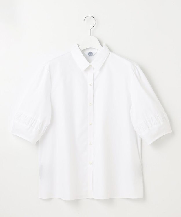 J.PRESS LADIES 【洗える】Betterコットンポリエステル ストライプ シャツカラーブラウス ホワイト系