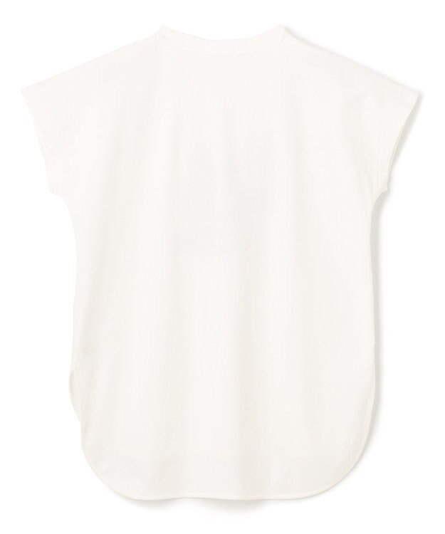 UNFILO BEAUTY FORM ロゴ刺繍フレンチスリーブTシャツ 白[ロゴ大]