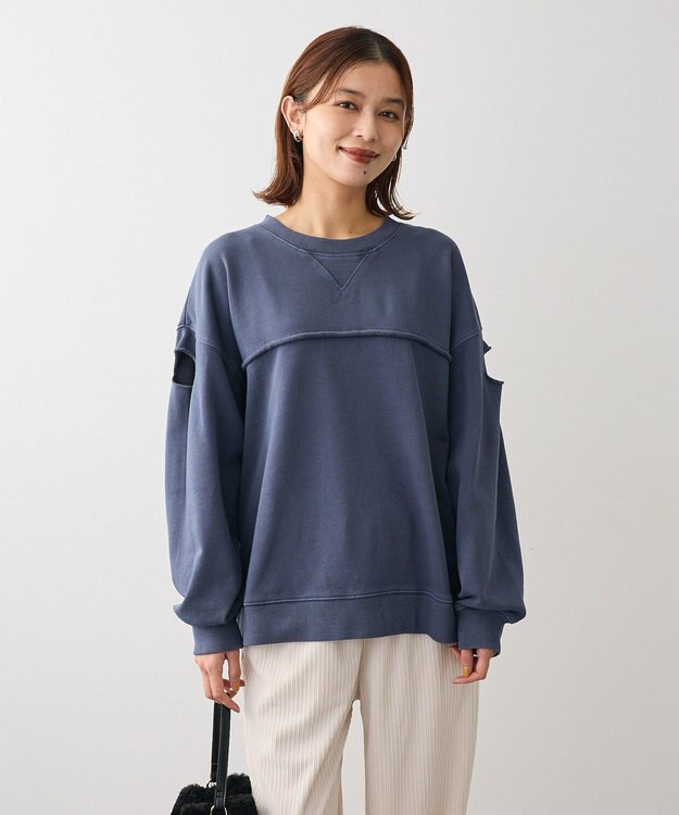 Green Parks ・ＤＯＵＢＬＥ　ＦＬＡＧＳ　カットオフピグメントスウェ Navy