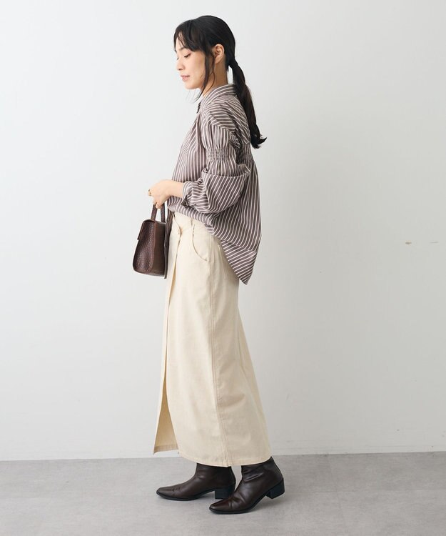 CRAFT STANDARD BOUTIQUE ラップ風デニムスカート Ivory