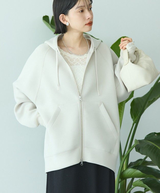 AMERICAN HOLIC ダンボールポンチZIPパーカー Gray Beige