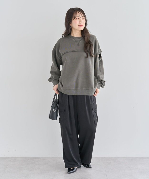 Green Parks ・ＤＯＵＢＬＥ　ＦＬＡＧＳ　カットオフピグメントスウェ Charcoal Gray