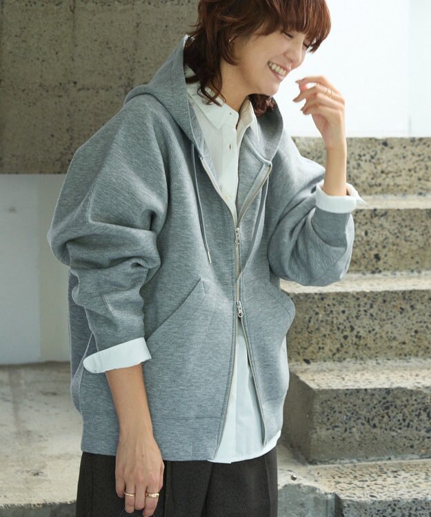 AMERICAN HOLIC ダンボールポンチZIPパーカー Gray Mixture