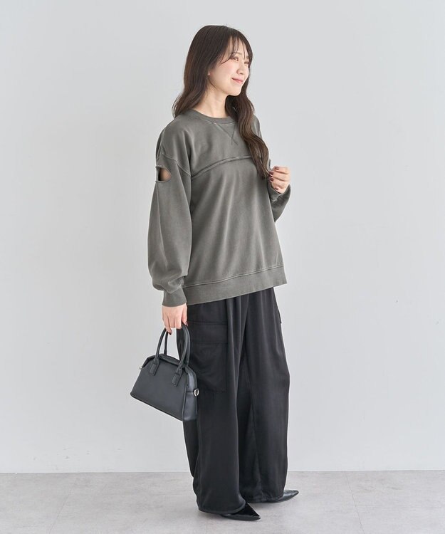 Green Parks ・ＤＯＵＢＬＥ　ＦＬＡＧＳ　カットオフピグメントスウェ Charcoal Gray