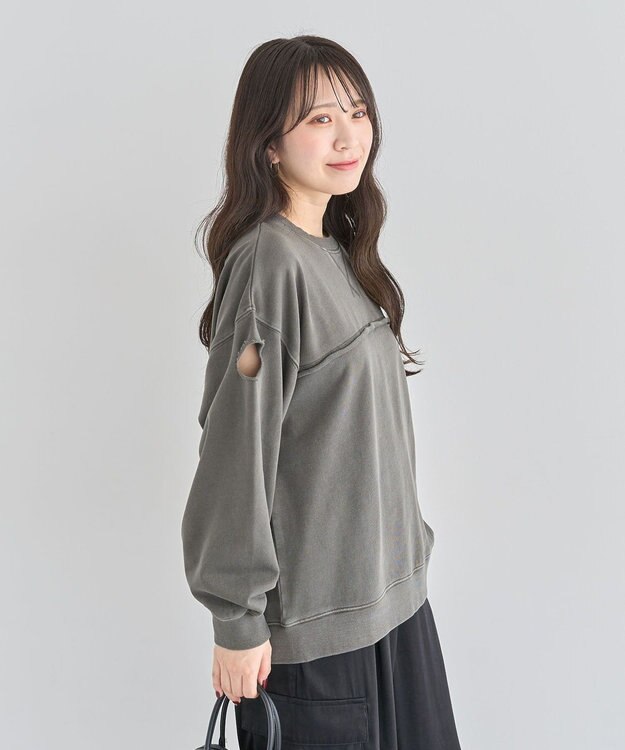 Green Parks ・ＤＯＵＢＬＥ　ＦＬＡＧＳ　カットオフピグメントスウェ Charcoal Gray
